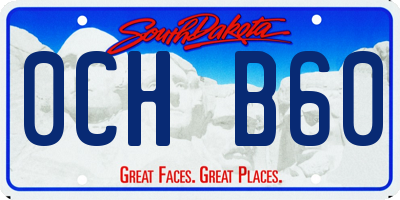SD license plate 0CHB60