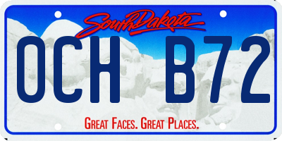 SD license plate 0CHB72