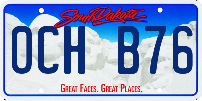SD license plate 0CHB76