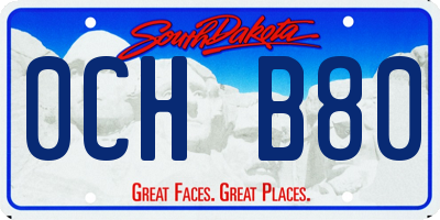 SD license plate 0CHB80