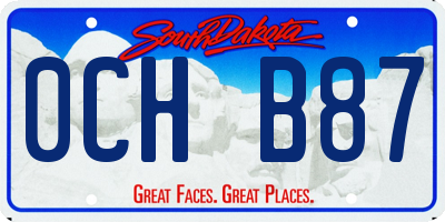 SD license plate 0CHB87