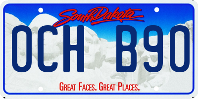 SD license plate 0CHB90