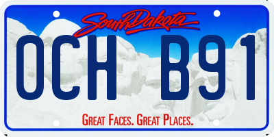 SD license plate 0CHB91