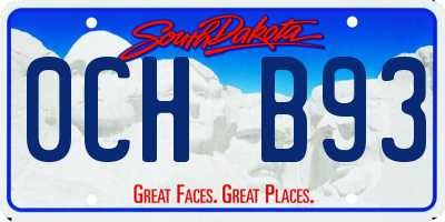 SD license plate 0CHB93