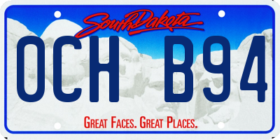 SD license plate 0CHB94