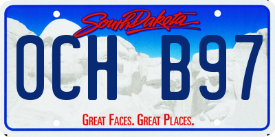 SD license plate 0CHB97