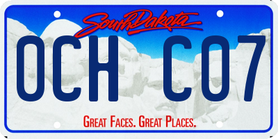 SD license plate 0CHC07