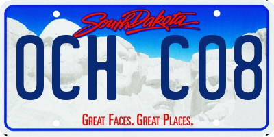 SD license plate 0CHC08