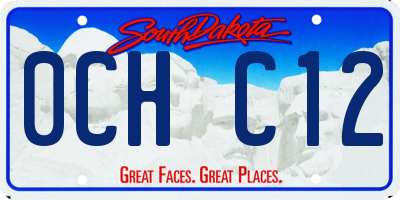 SD license plate 0CHC12