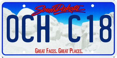 SD license plate 0CHC18