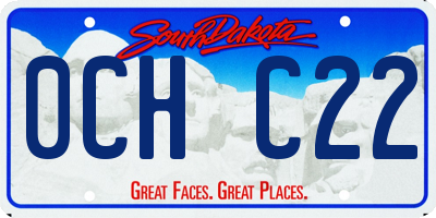 SD license plate 0CHC22