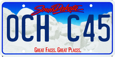 SD license plate 0CHC45