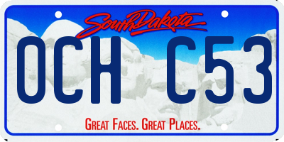 SD license plate 0CHC53