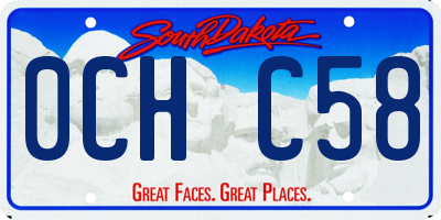 SD license plate 0CHC58