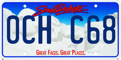 SD license plate 0CHC68