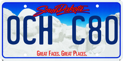 SD license plate 0CHC80
