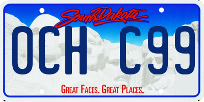 SD license plate 0CHC99
