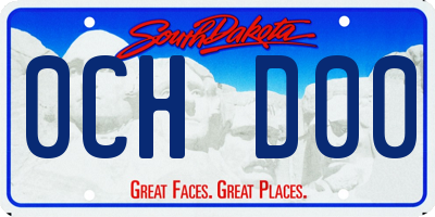 SD license plate 0CHD00
