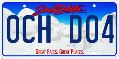 SD license plate 0CHD04