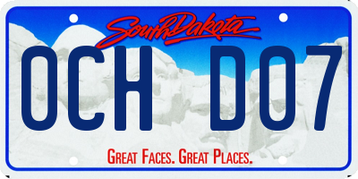 SD license plate 0CHD07