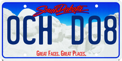 SD license plate 0CHD08