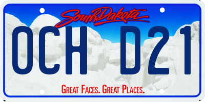 SD license plate 0CHD21