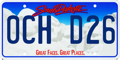 SD license plate 0CHD26