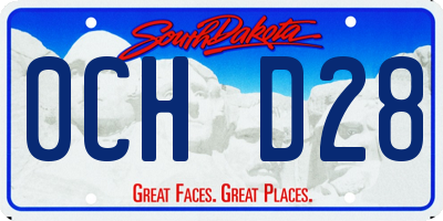 SD license plate 0CHD28