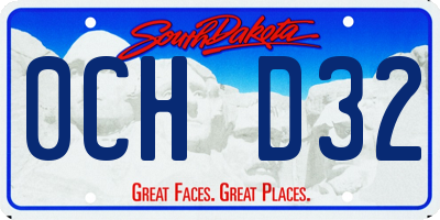 SD license plate 0CHD32