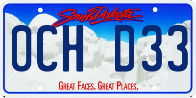 SD license plate 0CHD33