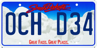 SD license plate 0CHD34
