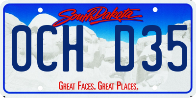 SD license plate 0CHD35