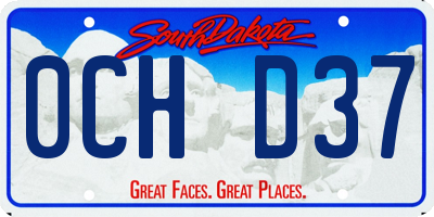 SD license plate 0CHD37