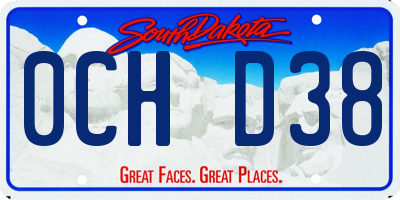 SD license plate 0CHD38