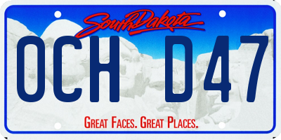 SD license plate 0CHD47