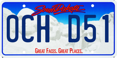 SD license plate 0CHD51