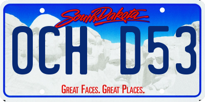 SD license plate 0CHD53