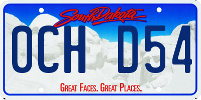 SD license plate 0CHD54
