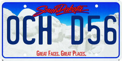 SD license plate 0CHD56