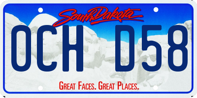 SD license plate 0CHD58
