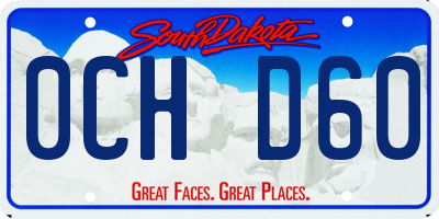 SD license plate 0CHD60