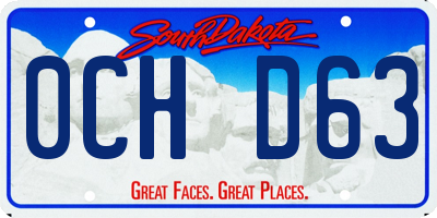SD license plate 0CHD63