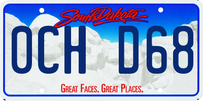 SD license plate 0CHD68