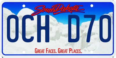 SD license plate 0CHD70