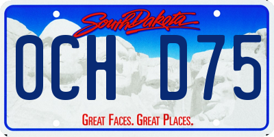 SD license plate 0CHD75