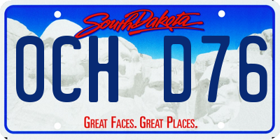SD license plate 0CHD76