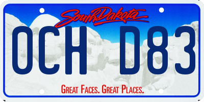SD license plate 0CHD83