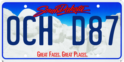SD license plate 0CHD87