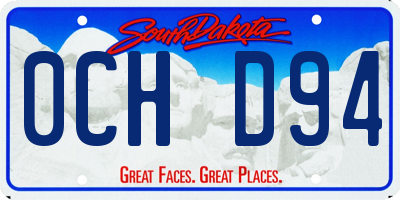 SD license plate 0CHD94