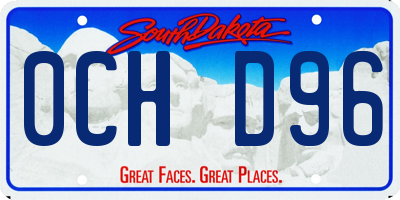SD license plate 0CHD96